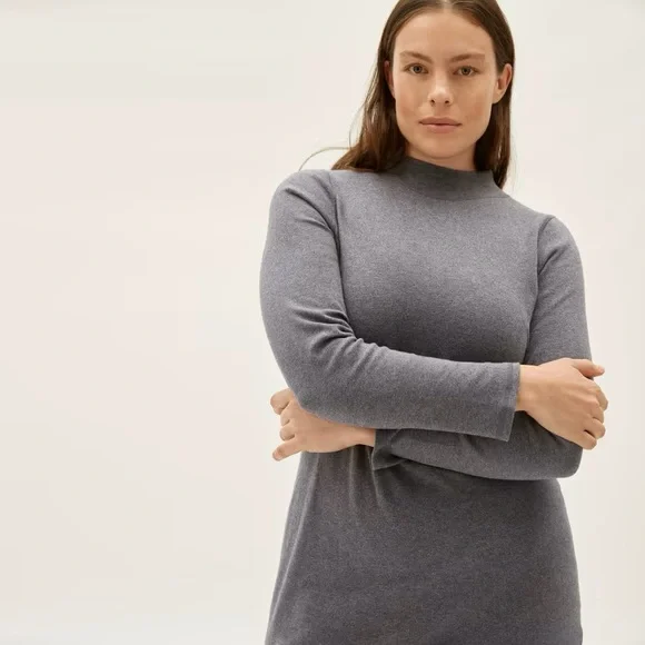 white christmas dresses The Ribbed Mock Neck Midi Dress main image 0